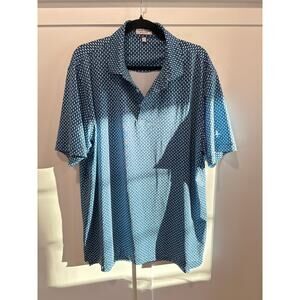 Peter Millar Summer Comfort Skull Pattern Short Sleeve Polo Shirt Size L